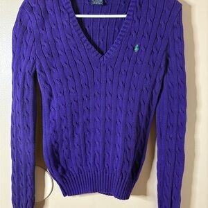 Ralph Lauren Deep Purple V-Neck Sweater